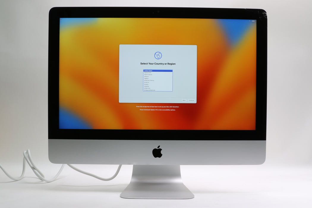 Crack in Bezel! 21.5" 2017, iMac, BTO, i7-7700, 16GB, 512GB SSD, Radeon Pro 555