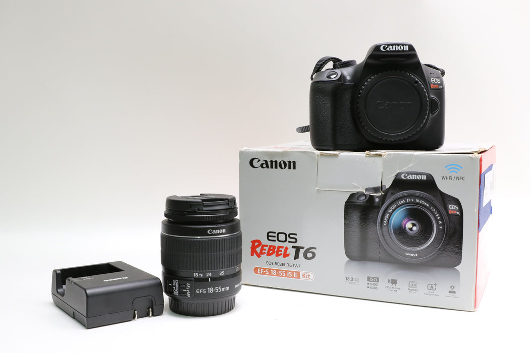Canon EOS Rebel T6 Camera w/ Canon 18-55mm f/3.5-5.6, Low Shutter Count of 538!