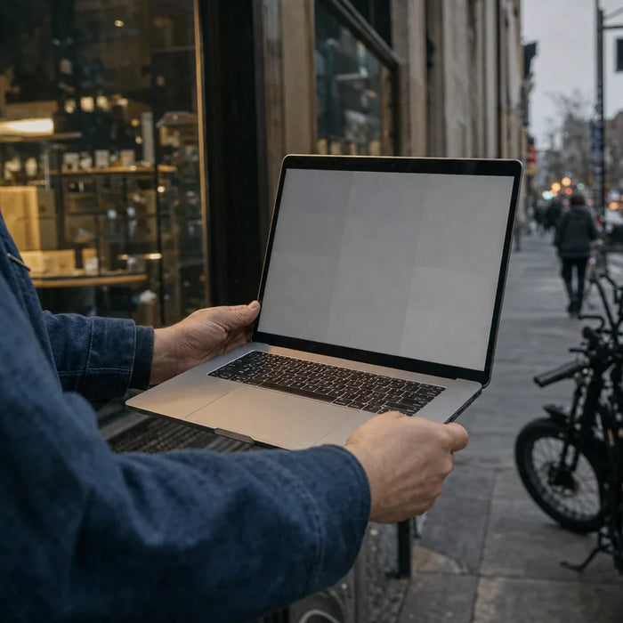 Photo-realistic product photograph illustrating "used macbook pro: nyc's best picks for budget-savvy shoppers" — tech blog image by Computer Overhauls