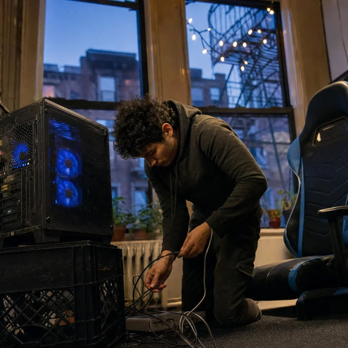 Photo-realistic product photograph illustrating "the cheapest gaming pcs: nyc's hidden gems under $500" — tech blog image by Computer Overhauls