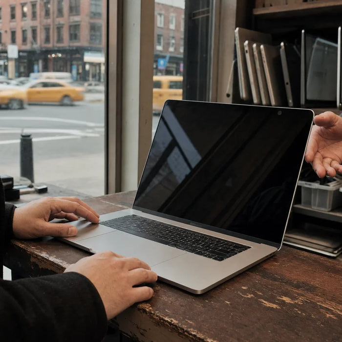 Photo-realistic product photograph illustrating "macbook pro used: what nyc buyers need to know before purchase" — tech blog image by Computer Overhauls