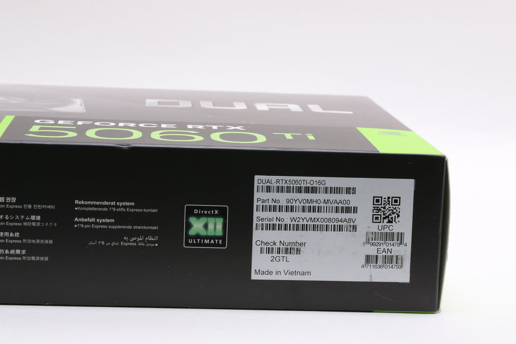ASUS Dual GeForce RTX 5060 Ti OC Edition 16GB GDDR7