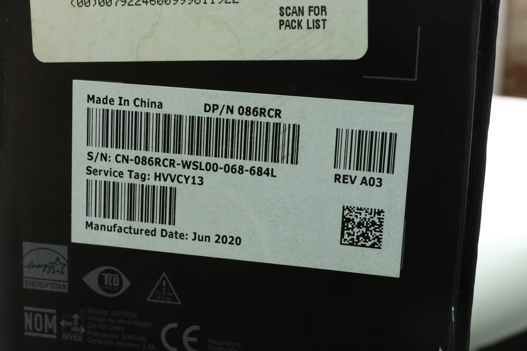 Dell U2720Q UltraSharp 27" 16:9 HDR 4K IPS Monitor