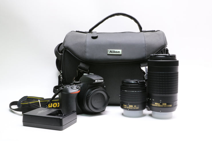 Nikon D3500 Camera w/ 18-55mm f/3.5-5.6G, 70-300mm f/4.5-6.3G Lenses, 1.5k SC!