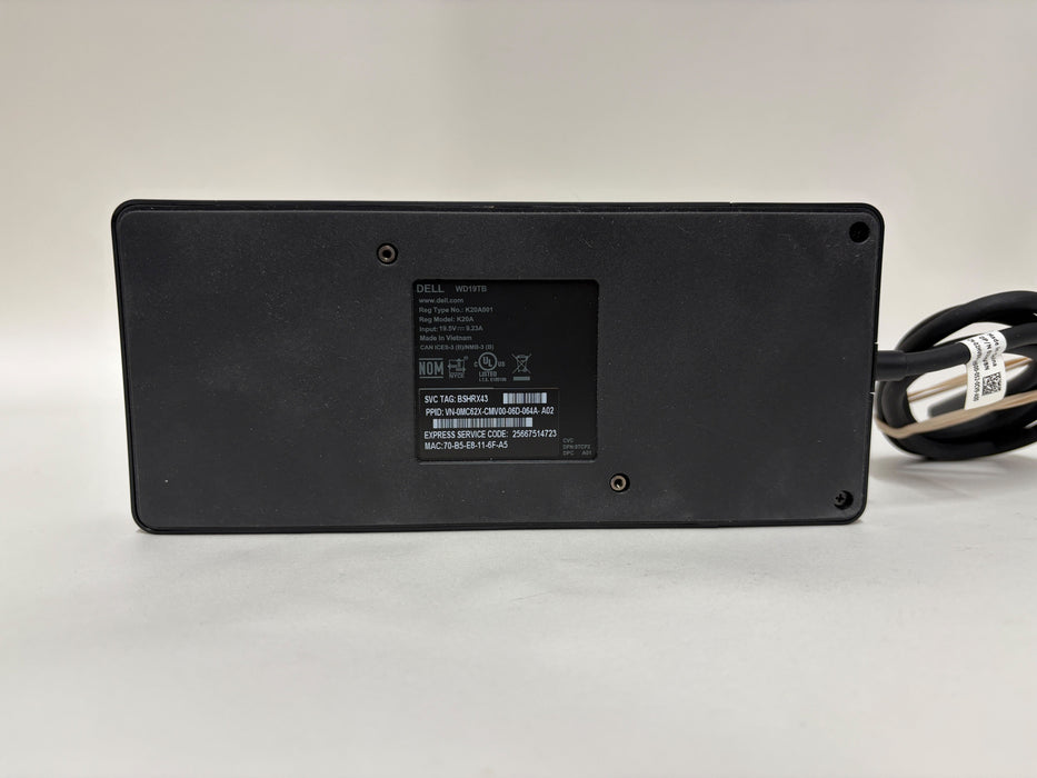 Dell WD19TB Thunderbolt Dock w/ Dell 180w Power Adapter!