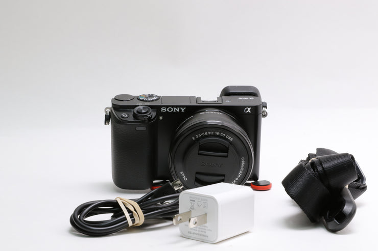 Sony Alpha a6000 Camera w/ E PZ 1-60mm f/3.5-5.6 OSS Lens, SC of 344!