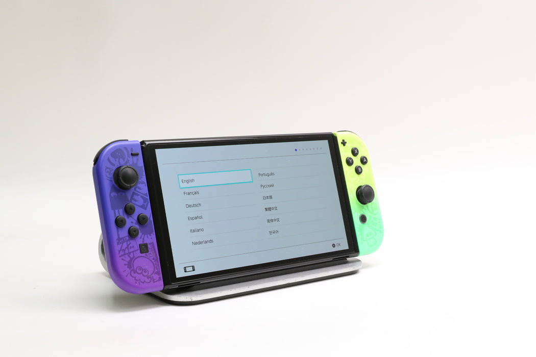 Nintendo Switch OLED Splatoon 3 Edition Console w/ Dock, Controllers, Grip!