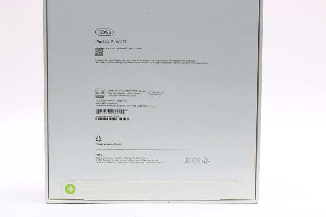 Brand New! 11" iPad A16 Wi-Fi, 128GB, Wi-Fi Only, Pink, MD4E4LL/A — photo 3 of 3