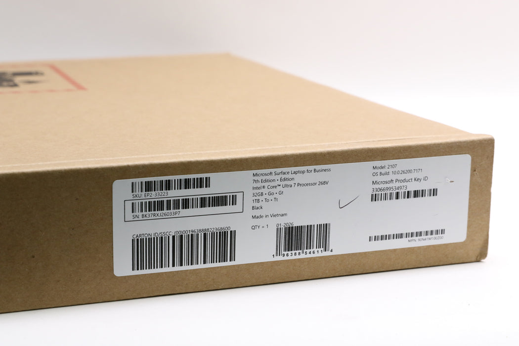 New! 13.8" Microsoft Surface Laptop 7th Edition, Ultra 7 268V, 32GB, 1TB, Touch