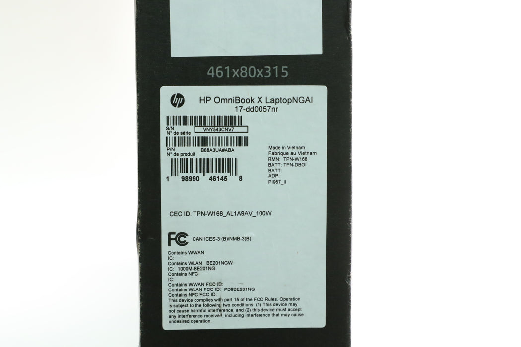 17.3" HP Omnibook X Ngai 17-dd0057nr, Ultra 7 256V, 16GB, 1TB, RTX 4050, Touch!