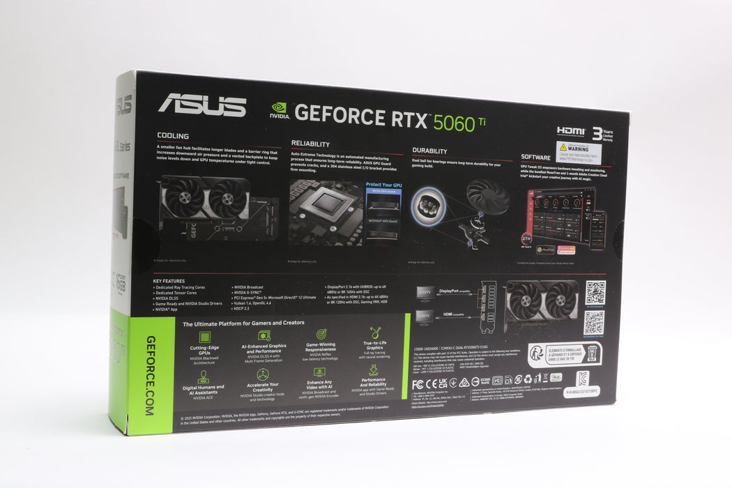 ASUS Dual GeForce RTX 5060 Ti OC Edition 16GB GDDR7