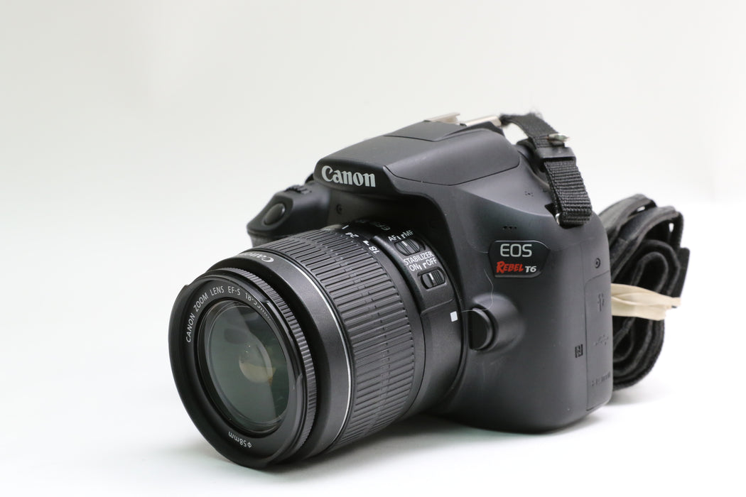 Canon EOS Rebel T6 Camera w/ Canon 75-300mm f/4-5.6 III, 18-55mm f/3.5-5.6 IS II