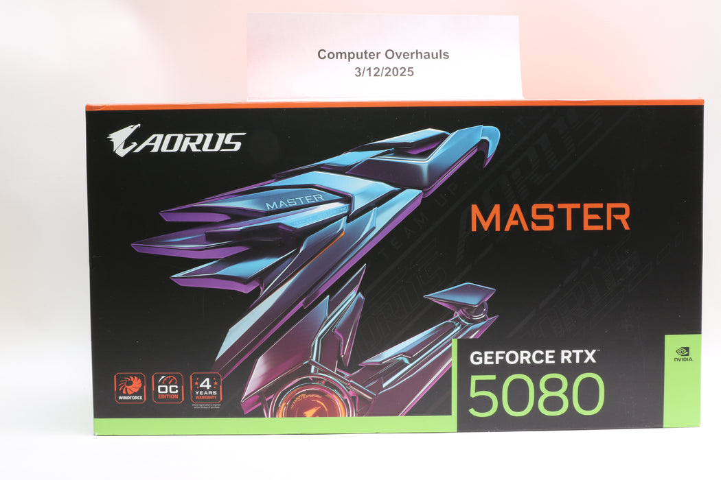 In-Hand! New! Aorus Master nVidia GeForce RTX 5080 16GB OC, GV-N5080AORUS M-16GD