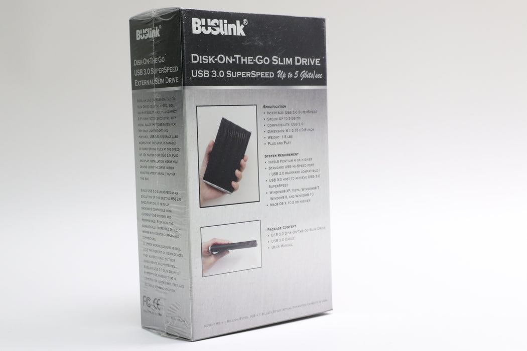 BUSlink, 1TB, Disk-On-The-Go Slim Portable External Drive, DL-1T-U3