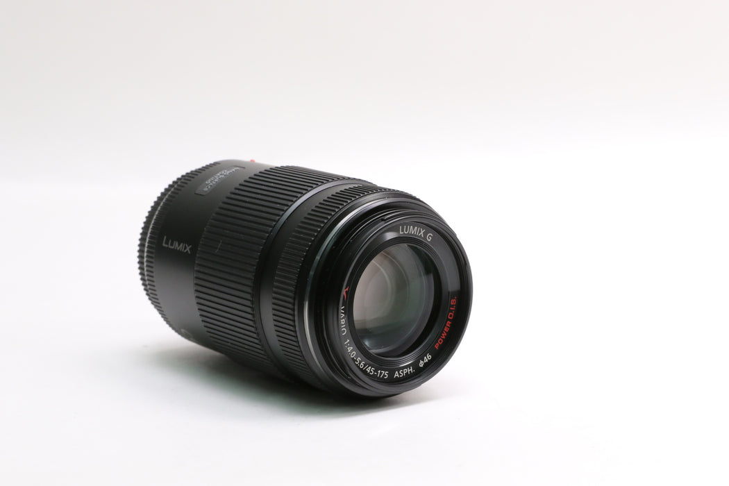Panasonic Lumix G X Vario 45-175mm f/4-5.6 Power O.I.S Lens w/ Hood, Case, Box!