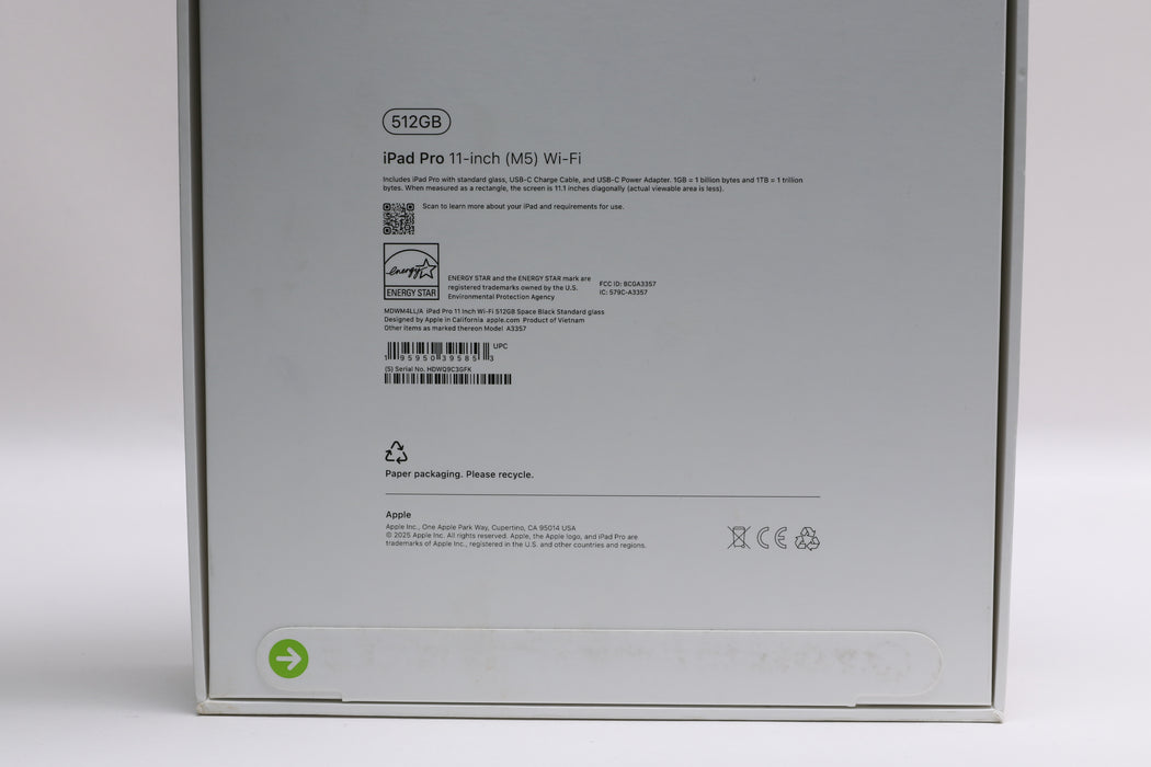 Brand New! 11" iPad Pro M5 Wi-Fi, 512GB, Wi-Fi Only, Space Black, MDWM4LL/A — photo 3 of 4