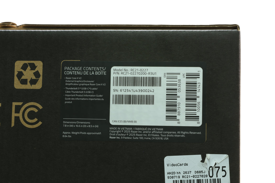 Brand New! Razer Core X V2 External GPU Enclosure (RC21-0227)
