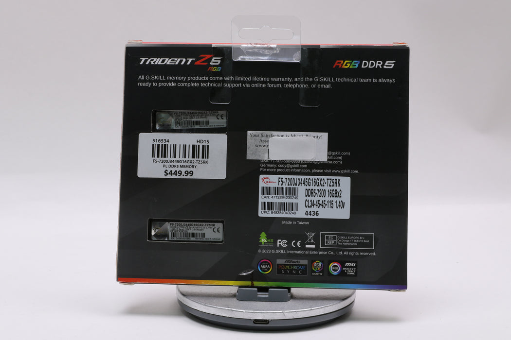 Brand New! G.SKILL Trident Z5 RGB 32GB (2x16GB) DDR5 7200MHz DIMM Memory — photo 2 of 4