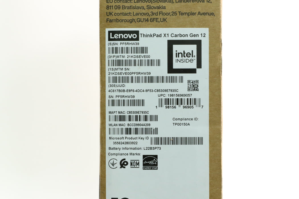 New! 14" Lenovo ThinkPad X1 Carbon Gen 12, Ultra 7 165U, 32GB, 512GB, Warranty!