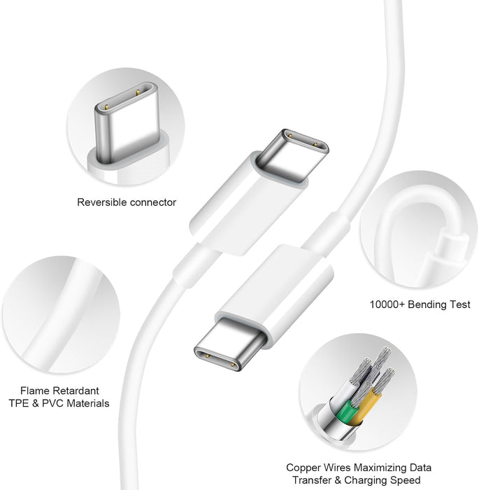 20W iPhone Fast Charger with USB-C to USB-C Charging Cable for iPhone 15, 16, 17, Air