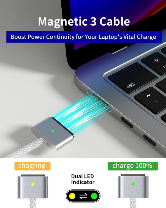 140W USB-C to MagSafe 3 Fast Charger for MacBook Pro/Air (2021-2025) - 6.6FT Cable