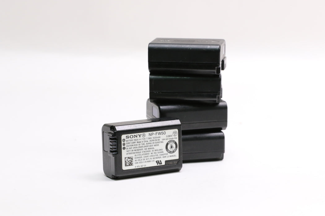 Sony NP-FW50 OEM Camera Battery Packs (Lot of 5 Batteries)