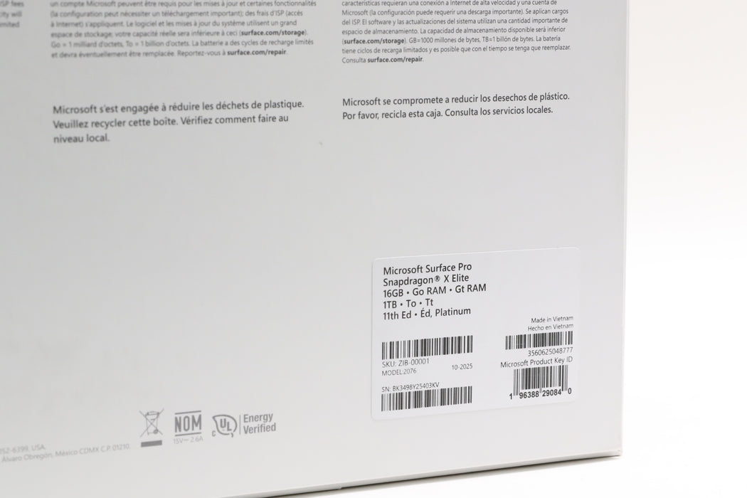 Sealed! 13" Microsoft Surface Pro 11th Edition, Snapdragon X Elite, 16GB, 1TB