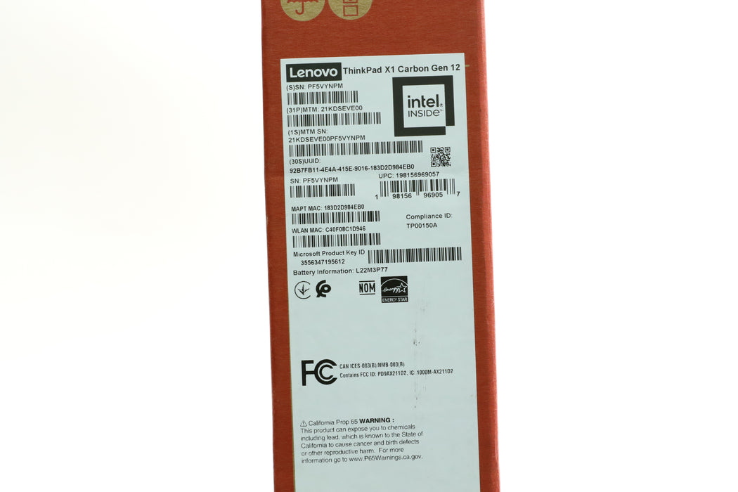 New! 14" Lenovo ThinkPad X1 Carbon Gen 12, Ultra 7 165U, 32GB, 512GB, Warranty!