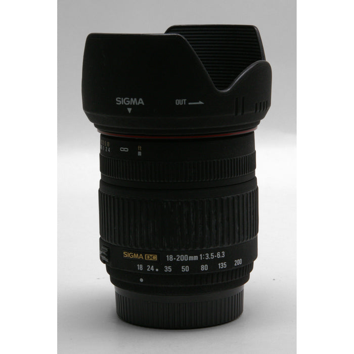 Sigma 18-200mm f/3.5-6.3 DC Lens for Nikon F Mount w/ Lens Hood!