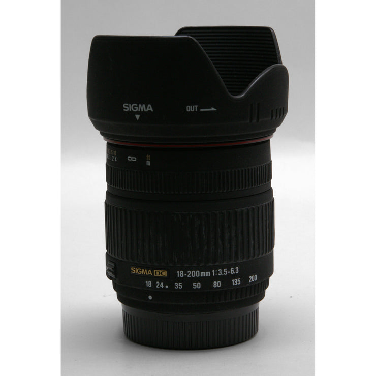 Sigma 18-200mm f/3.5-6.3 DC Lens for Nikon F Mount w/ Lens Hood!