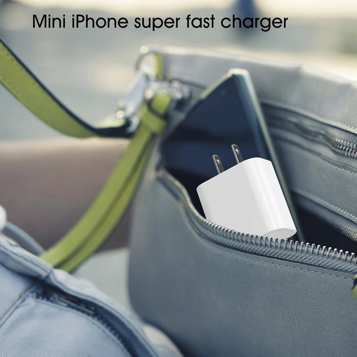 20W iPhone Fast Charger with USB-C to USB-C Charging Cable for iPhone 15, 16, 17, Air