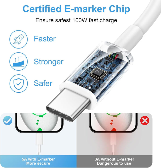 20W iPhone Fast Charger with USB-C to USB-C Charging Cable for iPhone 15, 16, 17, Air