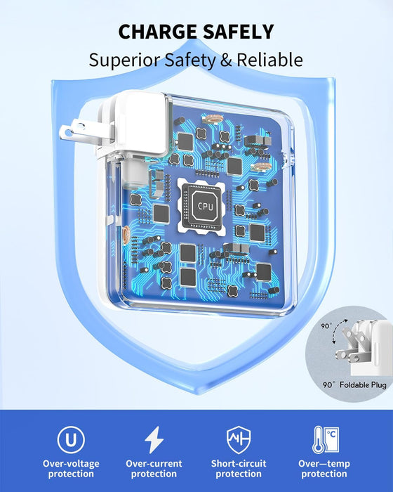 140W USB-C to MagSafe 3 Fast Charger for MacBook Pro/Air (2021-2025) - 6.6FT Cable