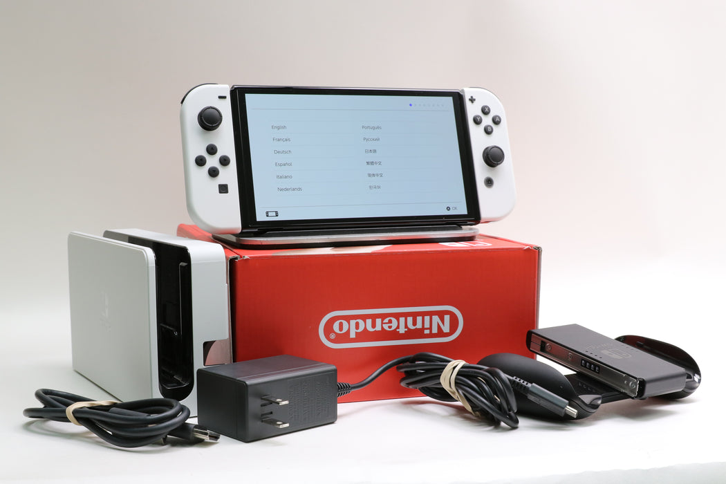 Nintendo Switch OLED Console w/ Joy-Cons, Joy-Con Grip, Dock, and Box!