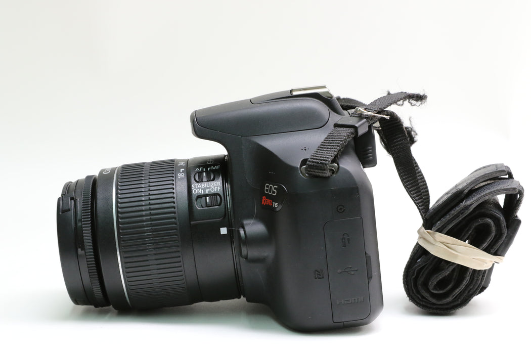 Canon EOS Rebel T6 Camera w/ Canon 75-300mm f/4-5.6 III, 18-55mm f/3.5-5.6 IS II