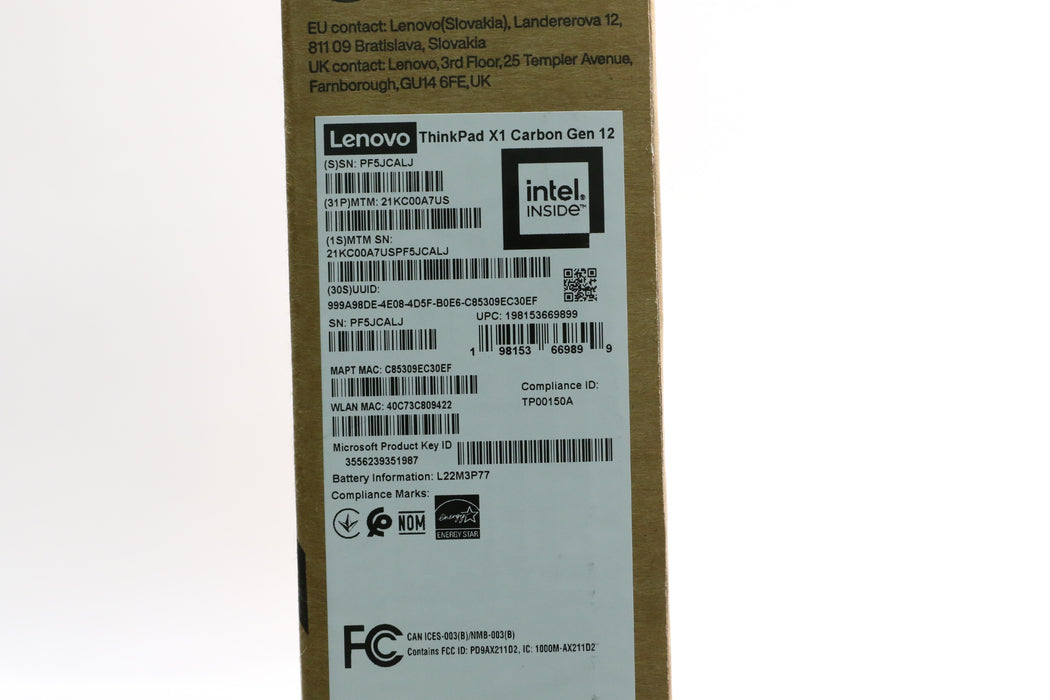 Brand New! 14" Lenovo Thinkpad X1 Carbon Gen 12, Ultra 7 155U, 32GB, 512 GB SSD