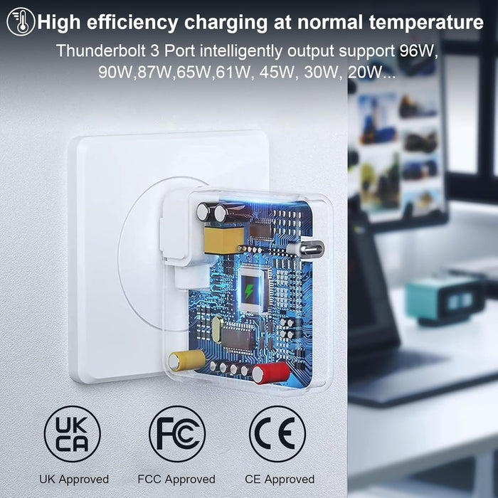 MacBook Pro Charger 96W USB-C Power Adapter Compatible with MacBook Air/Pro, iPad Pro 2018-2025