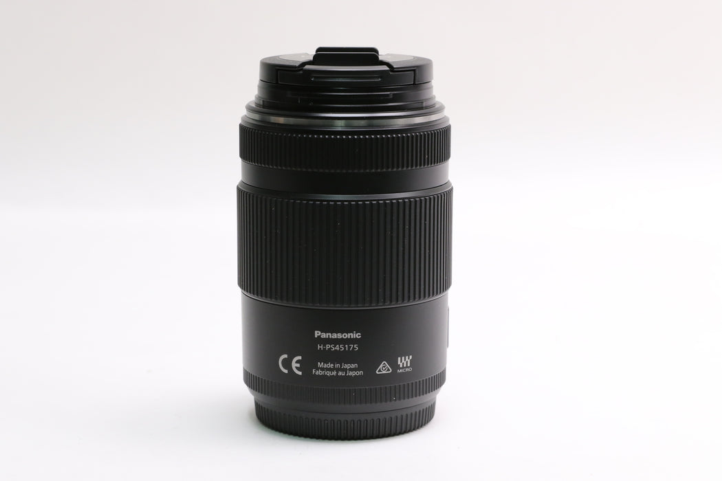 Panasonic Lumix G X Vario 45-175mm f/4-5.6 Power O.I.S Lens w/ Hood, Case, Box!