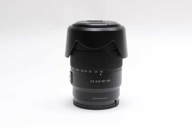 Sony E 18-135mm f/3.5-5.6 OSS Lens w/ Caps and Hood!
