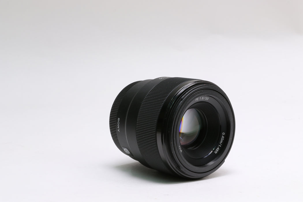 Sony FE 50mm f/1.8 Lens w/ Hood!