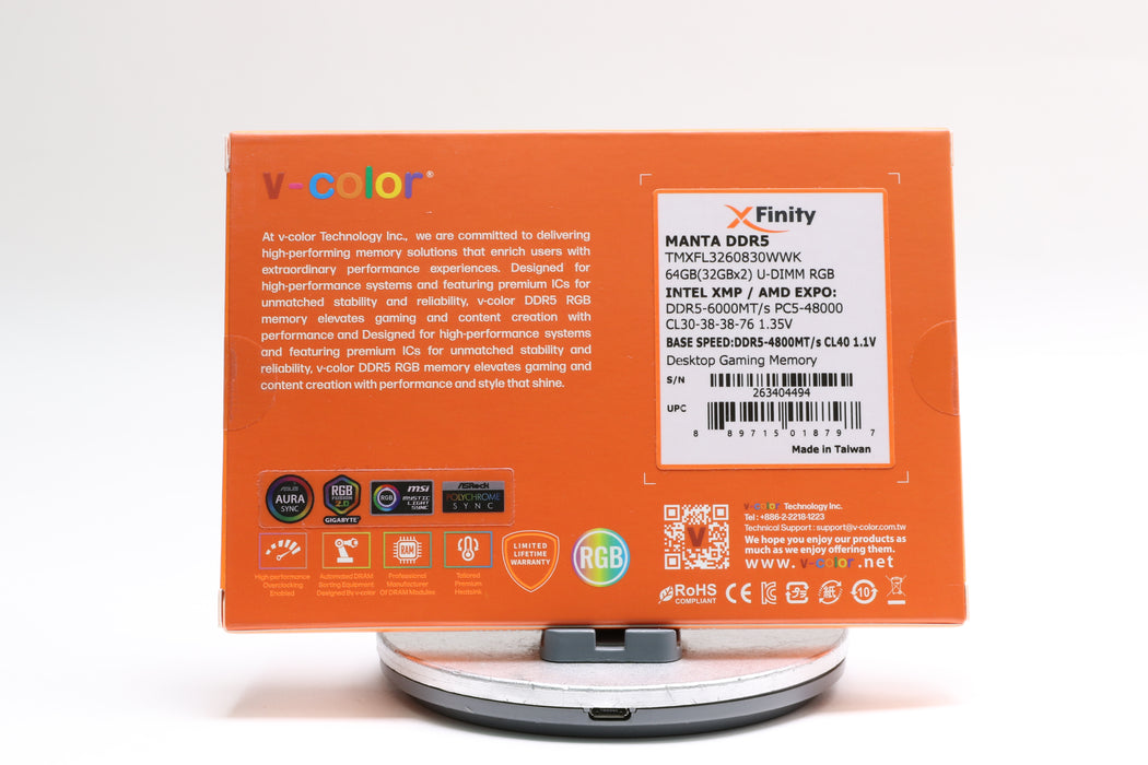 V-Color Manta XFinity 64GB (2x32GB) DDR5 6000MHz DIMM Memory