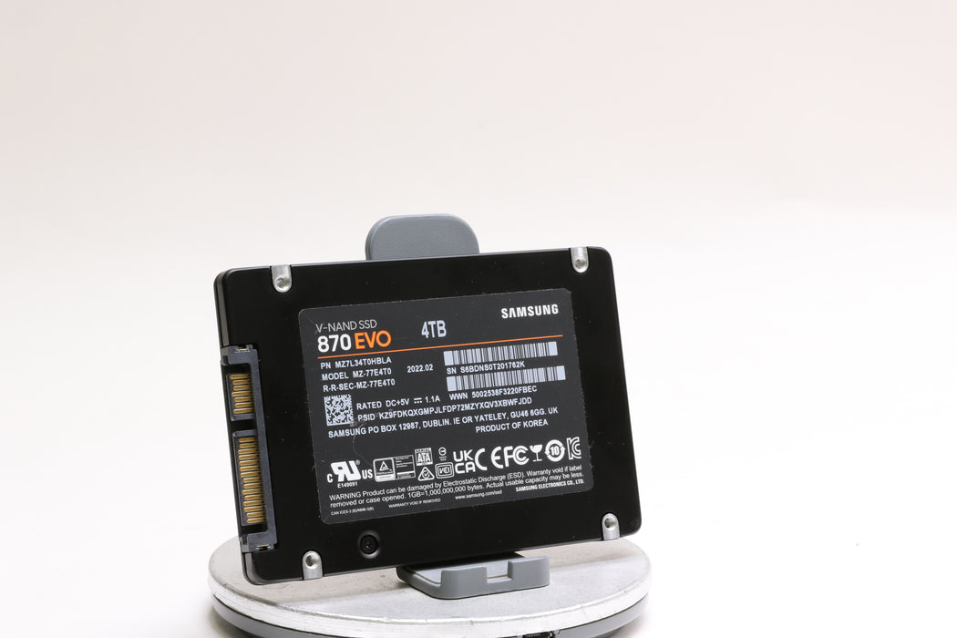 Samsung 870 EVO 4TB SATA III 2.5 in SSD, 99% Health!