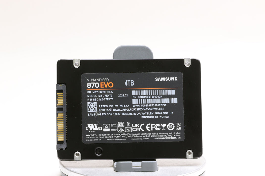 Samsung 870 EVO 4TB SATA III 2.5 in SSD, 99% Health!