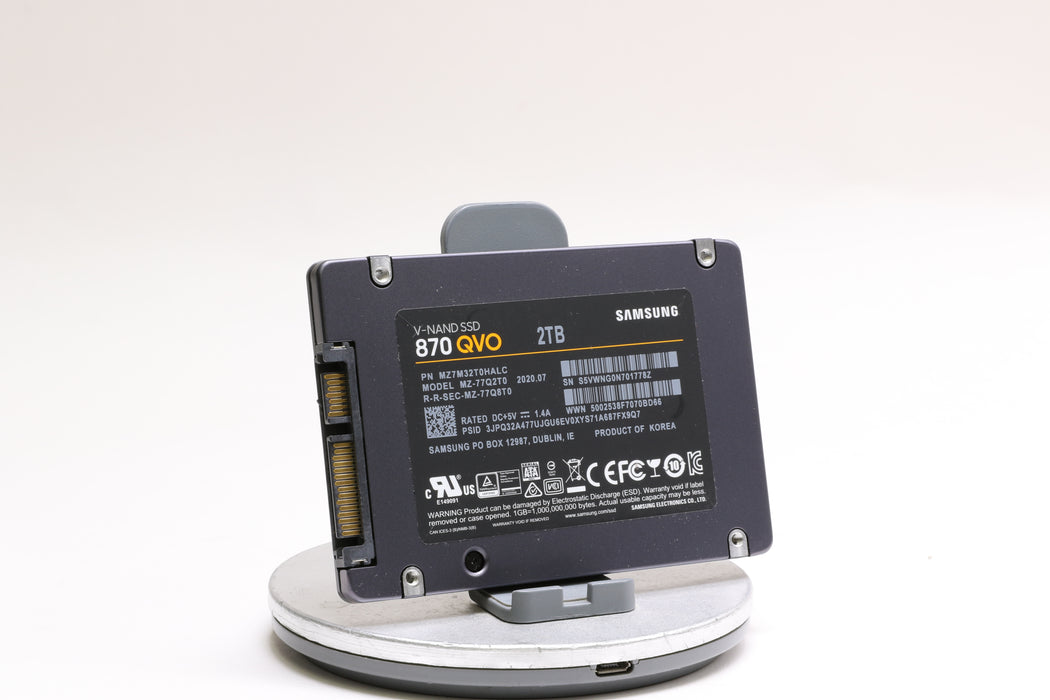 Samsung 870 QVO 2TB SATA III 2.5 in SSD, 99% Health!