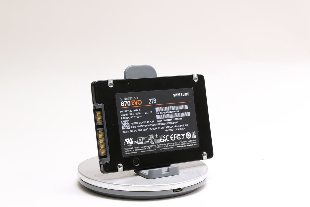 Samsung 870 EVO 2TB SATA III 2.5 in SSD, 100% Health