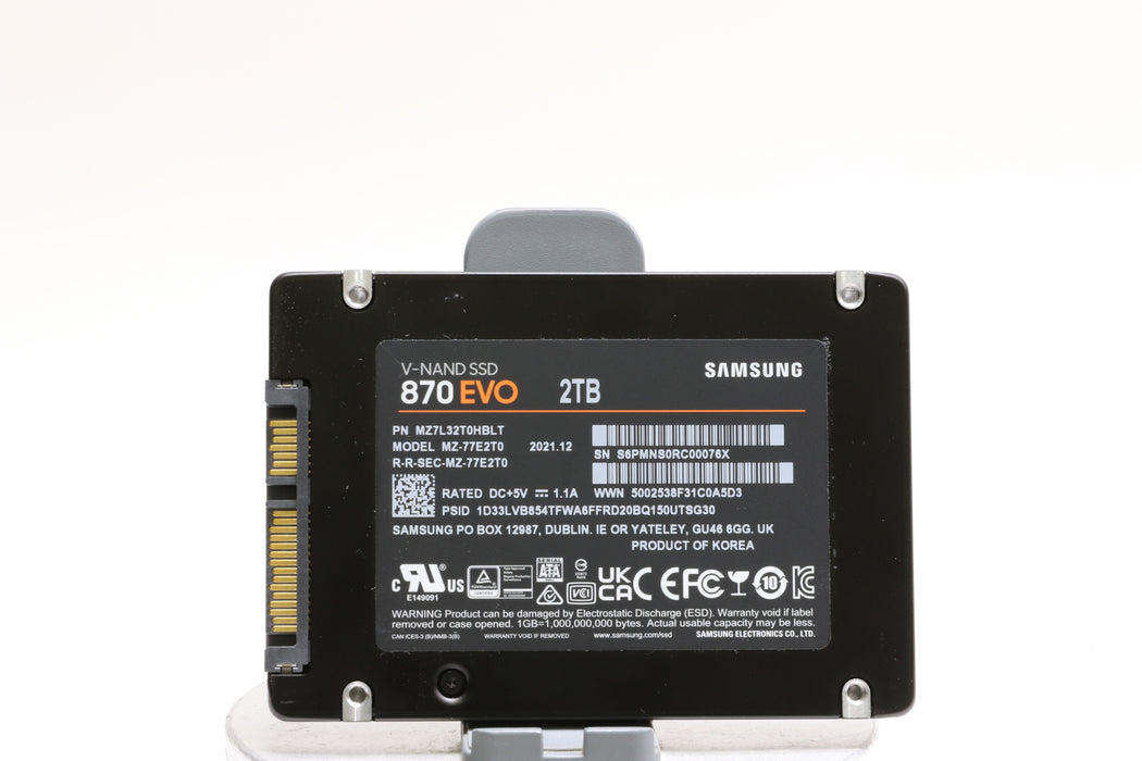 Samsung 870 EVO 2TB SATA III 2.5 in SSD, 100% Health