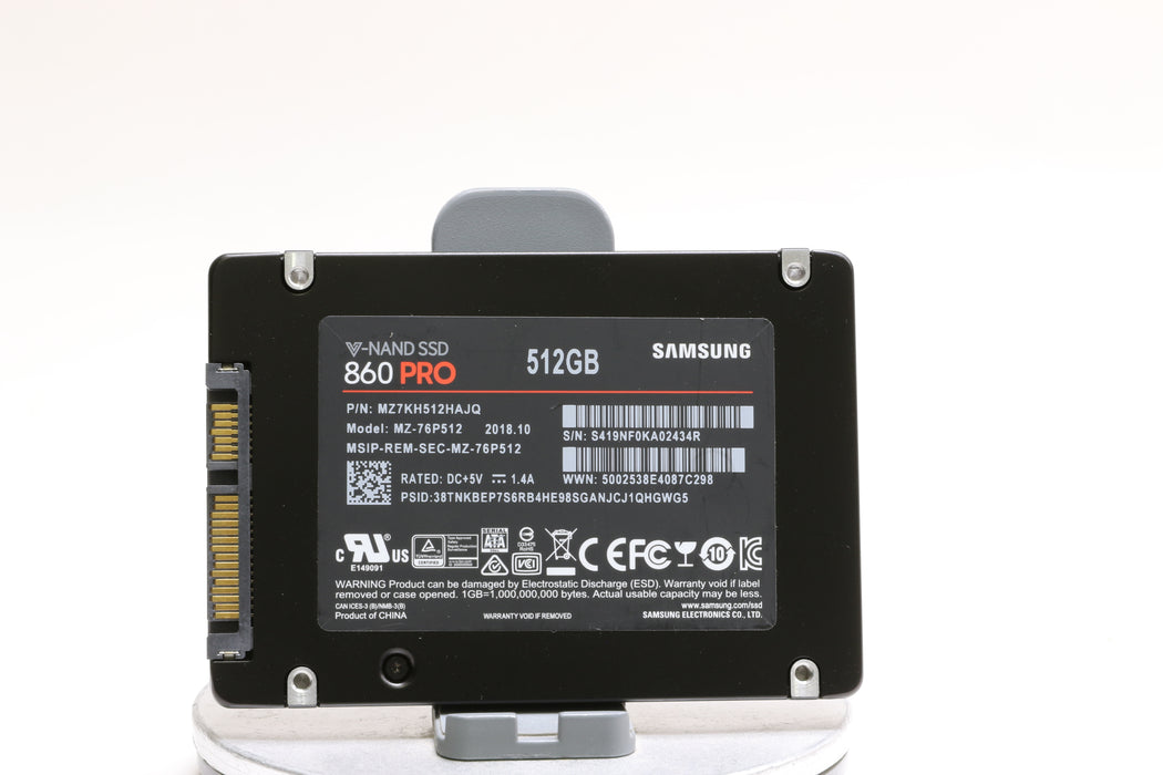 Samsung 860 PRO 512GB SATA III 2.5 in SSD, 99% Health!