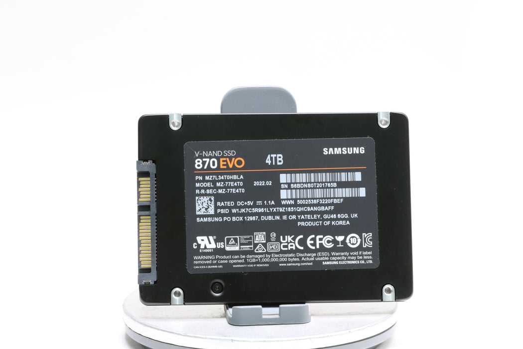 Samsung 870 EVO 4TB SATA III 2.5-in SSD, 99% Health!