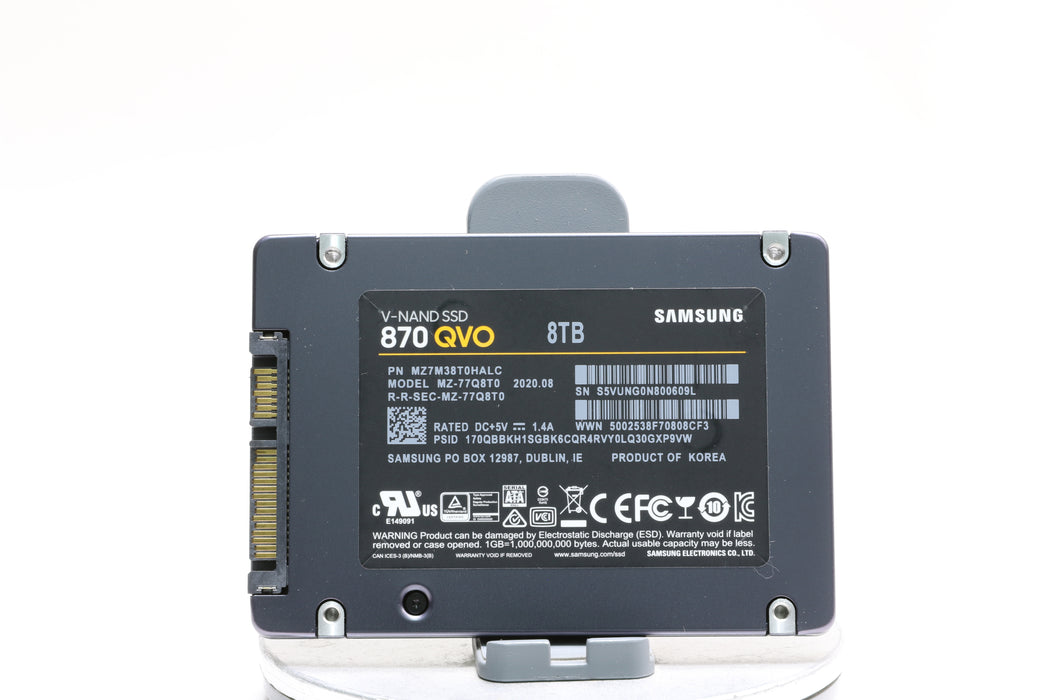 Samsung 870 QVO 8TB SATA III 2.5 in SSD, 99% Health!