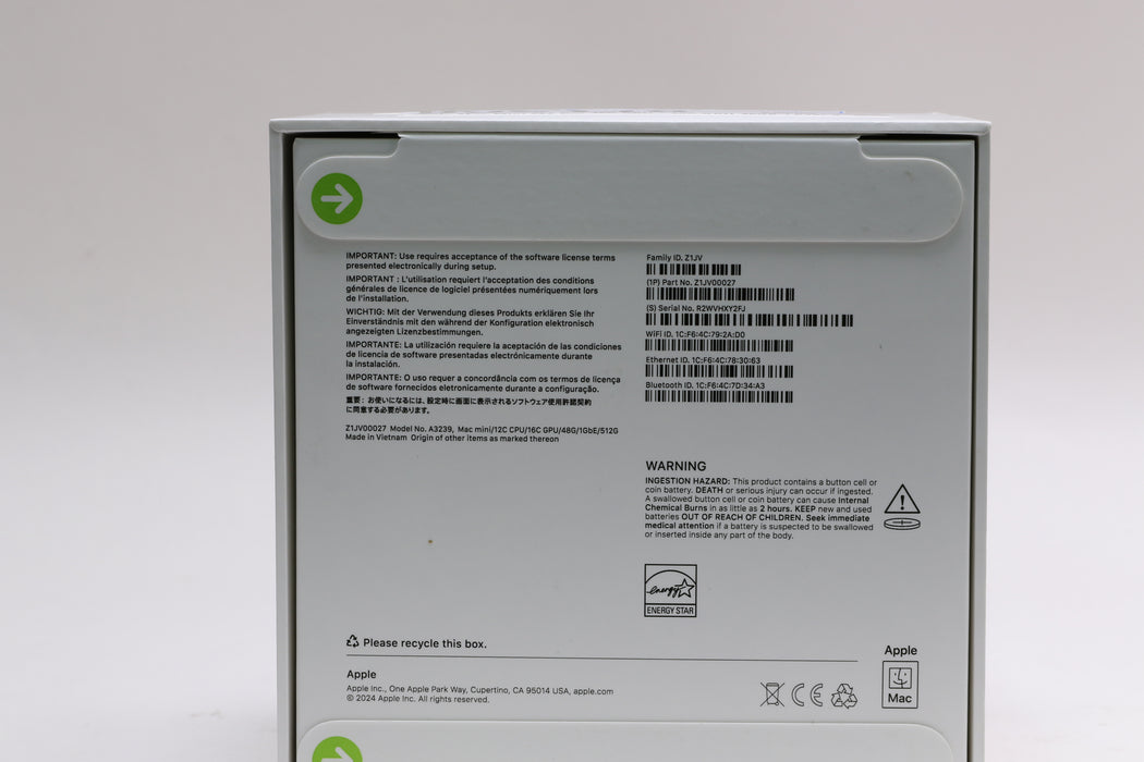 2024, Mac Mini, BTO, Apple M4 Pro, 48GB, 512GB SSD, 16C